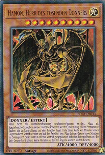 SDSA-DE043 - Hamon, Herr des tosenden Donners - Ultra Rare - 1. Auflage - Deutsch - Structure Deck: Sacred Beasts - mit LMS Trading Fieldcenter-Karte Yugioh von LMS Trading