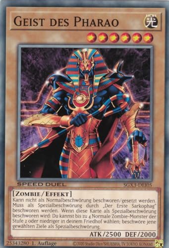 SGX3-DEI05 - Geist des Pharao - Common - 1. Auflage - Deutsch - Speed Duel GX: Duelists of Shadows - mit LMS Trading Fieldcenter-Karte Yugioh von LMS Trading