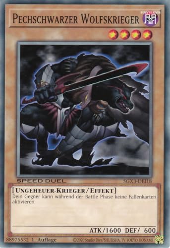SGX3-DEI18 - Pechschwarzer Wolfskrieger - Common - 1. Auflage - Deutsch - Speed Duel GX: Duelists of Shadows - mit LMS Trading Fieldcenter-Karte Yugioh SGX3-DEI18 - Pechschwarzer Wolfskrieger - Common - 1. Auflage - Deutsch - Speed Duel GX: Duelists of Shadows - mit LMS Trading Fieldcenter-Karte Yugioh von LMS Trading