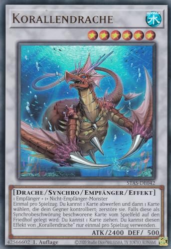 STAS-DE042 - Korallendrache - Ultra Rare - 1. Auflage - DEUTSCH - mit LMS Trading Fieldcenter-Karte Yugioh von LMS Trading