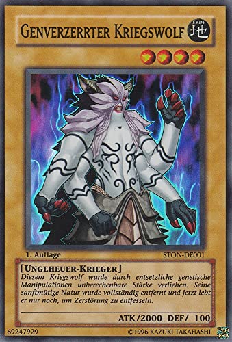 STON-DE001 - Genverzerrter Kriegswolf - Super Rare - Deutsch - Strike of Neos - mit LMS Trading Fieldcenter-Karte Yugioh von LMS Trading