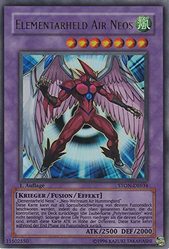 STON-DE034 - Elementarheld Air Neos - Ultra Rare - Deutsch - Strike of Neos - mit LMS Trading Fieldcenter-Karte Yugioh von LMS Trading