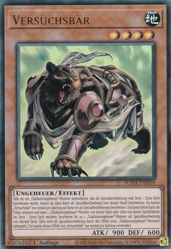 SUDA-DE018 - Versuchsbär - Ultra Rare - Deutsch - 1. Auflage - Supreme Darkness - mit LMS Trading Fieldcenter-Karte Yugioh von LMS Trading