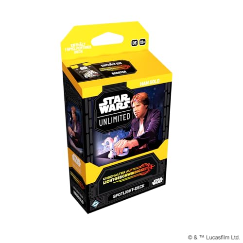 Star Wars Unlimited - Umschalten auf Lichtgeschwindigkeit - Spotlight Deck (inklusive 1 Booster Pack aus der aktuellen Edition) - Han Solo - Deutsch - mit LMS Trading Grußkarte von LMS Trading