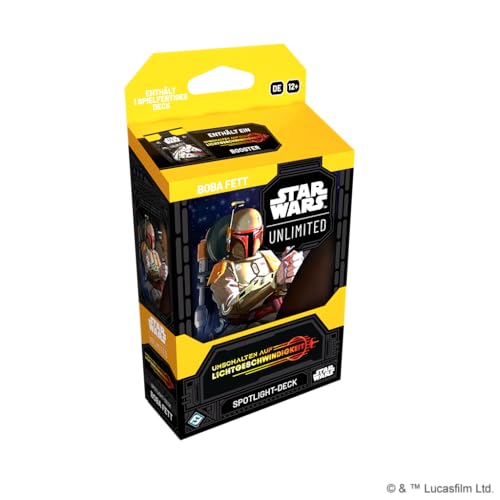 Star Wars Unlimited - Umschalten auf Lichtgeschwindigkeit - Spotlight - Deck - Boba Fett (inklusive 1 Booster Pack aus der aktuellen Edition) - Deutsch - mit LMS Trading Grußkarte von LMS Trading