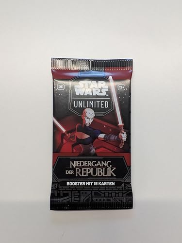 Star Wars: Unlimited - Niedergang der Republik - Booster (mit jeweils 16 Karten) - Deutsch - Originalverpackt - Trading Card Game - mit LMS Trading Grußkarte von LMS Trading