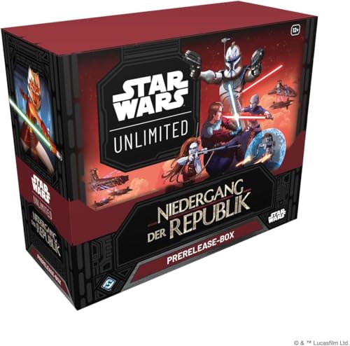 Star Wars: Unlimited - Niedergang der Republik - Prerelease Box (6 Booster Packs + 2 Promos) - Deutsch - Originalverpackt - Trading Card Game - mit LMS Trading Grußkarte von LMS Trading