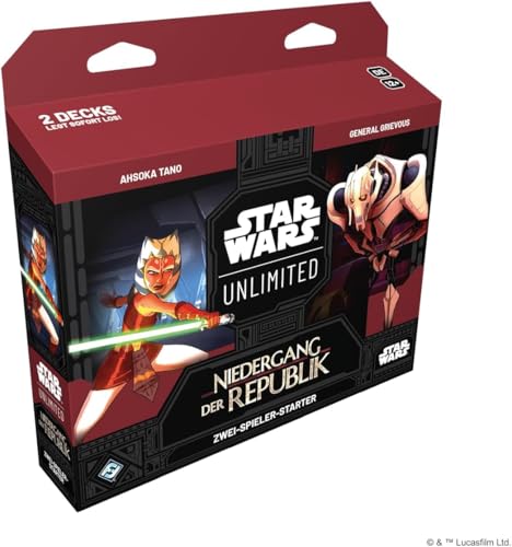 Star Wars: Unlimited - Niedergang der Republik - Zwei Spieler Starter Deck (Direkt Spielbereit!) - Deutsch - Originalverpackt - Trading Card Game - mit LMS Trading Grußkarte von LMS Trading