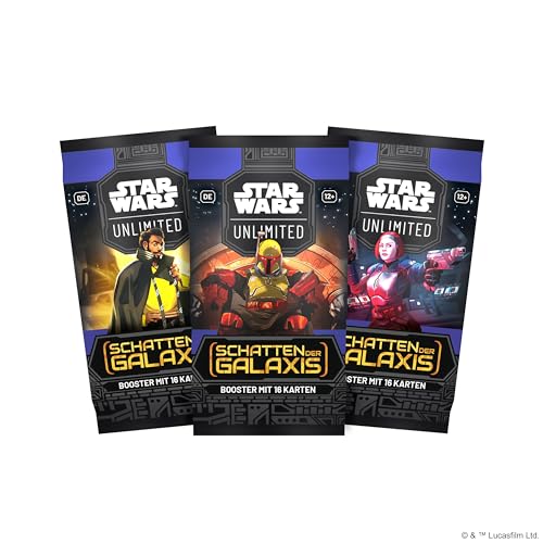 Star Wars: Unlimited - Schatten der Galaxis - Booster - (mit jeweils 16 Karten) - Deutsch - Originalverpackt - Trading Card Game - mit LMS Trading Grußkarte von LMS Trading