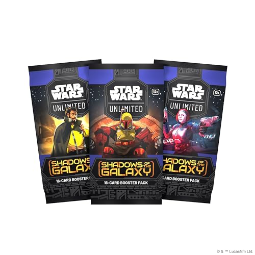 Star Wars: Unlimited - Shadows of The Galaxy - Booster - (mit jeweils 16 Karten) - Englisch - Originalverpackt - Trading Card Game - mit LMS Trading Grußkarte von LMS Trading