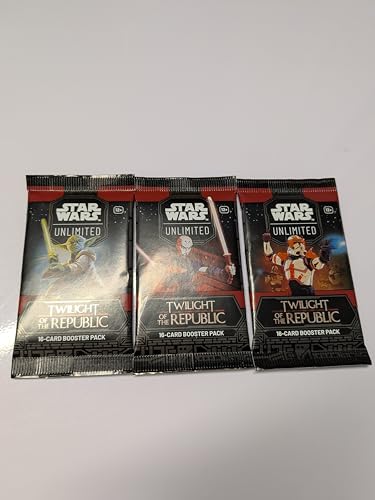 Star Wars: Unlimited - Twilight of The Republic - 3 Booster (mit jeweils 16 Karten pro Booster) - Englisch - Originalverpackt - Trading Card Game - mit LMS Trading Grußkarte von LMS Trading