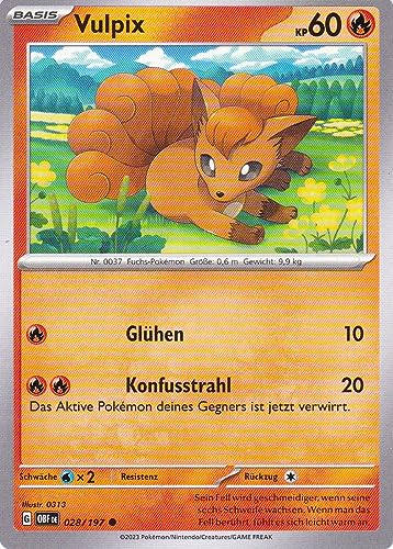 Vulpix - OBF 028/197 - Common - Karmesin & Purpur - Obsidianflammen - mit LMS Trading Grußkarte von LMS Trading