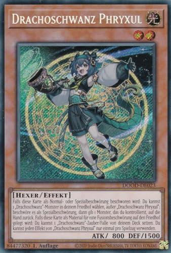 Yu-Gi-Oh! - Drachoschwanz Phryxul – DOOD-DE023 – Secret Rare – 1. Auflage – Deutsch – Doom of Dimensions - mit LMS Trading Fieldcenter-Karte Yu-Gi-Oh! - Drachoschwanz Phryxul – DOOD-DE023 – Secret Rare – 1. Auflage – Deutsch – Doom of Dimensions - mit LMS Trading Fieldcenter-Karte von LMS Trading