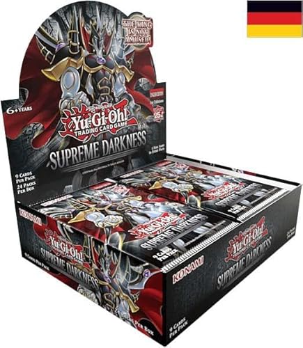 Yugioh - Supreme Darkness - SUDA - Display (24 Booster Packs je 9 Karten) - DEUTSCH - 1. Auflage - Originalverpackt - mit LMS Trading Fieldcenter-Karte von LMS Trading