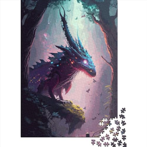 1000 Teile Drachen-Fantasiepuzzle für Erwachsene, schwierige Holzpuzzles für Kinder für Erwachsene und Jugendliche ab 12 Jahren, 1000 Teile (75 x 50 cm) von LMYmoney