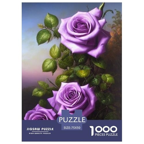 1000-teiliges Art Flowers-Puzzle für Erwachsene, Holzpuzzle für Erwachsene, Lernspiel, Herausforderungsspielzeug, 1000 Stück (75 x 50 cm) von LMYmoney