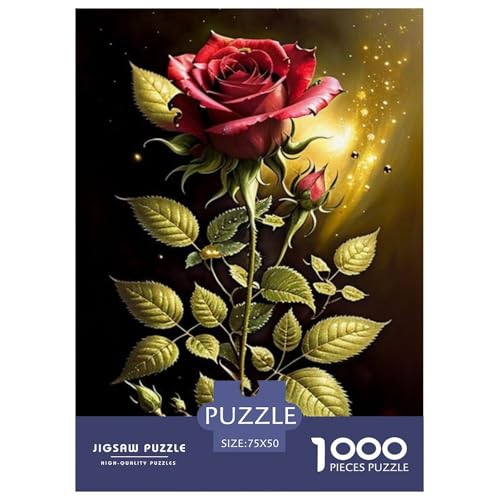 1000-teiliges Art Flowers-Puzzle für Erwachsene, Holzpuzzle für Erwachsene, Lernspiel, Herausforderungsspielzeug, 1000 Stück (75 x 50 cm) von LMYmoney