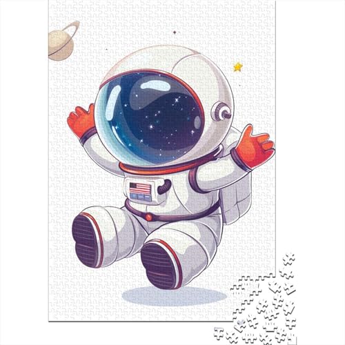 1000-teiliges Cartoon-Astronauten-Puzzle für Kinder, Puzzle für Erwachsene und Teenager, Lernspiel, 1000 Teile (75 x 50 cm) von LMYmoney