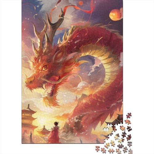 1000-teiliges Drachen-Puzzle für Kinder, Puzzle, Puzzle für Erwachsene, Heimlernspiele, DIY-Spielzeug, 1000 Stück (75 x 50 cm) von LMYmoney