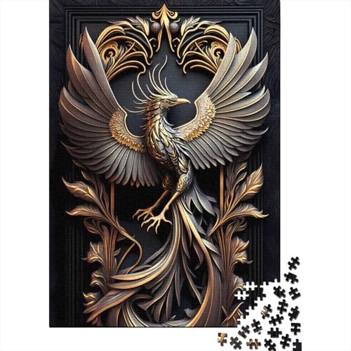 1000-teiliges Golden Glory Phoenix Puzzle, Puzzle für Erwachsene, Puzzle für Kinder, Lernspiel, Herausforderungsspielzeug, 1000-teilig (75 x 50 cm) von LMYmoney