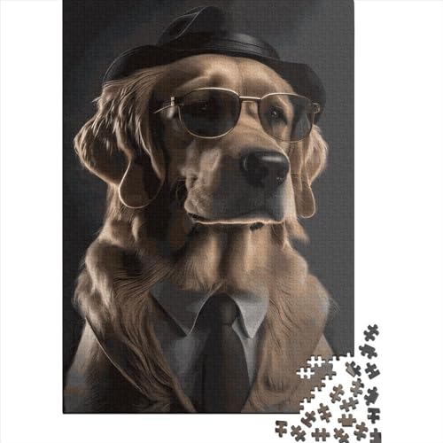 1000-teiliges Golden Retriever-Puzzle für Kinder, Holzpuzzle für Erwachsene und Teenager, für Erwachsene, Puzzlegeschenke 1000 Stück (75 x 50 cm) von LMYmoney