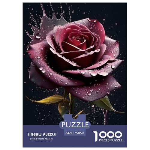 1000-teiliges Kunst-Blumen-Holzpuzzle, Holzpuzzle für Erwachsene und Jugendliche ab 12 Jahren, 1000 Stück (75 x 50 cm) von LMYmoney