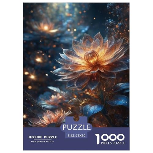 1000-teiliges Kunst-Blumen-Puzzle für Erwachsene, Holzpuzzle für Erwachsene, Teenager, Mann, Frau, Geschenk, 1000 Stück (75 x 50 cm) von LMYmoney