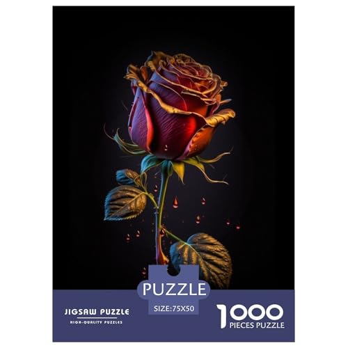 1000-teiliges Kunst-Blumen-Puzzle für Erwachsene, Puzzle, Lernspiel, Herausforderungsspielzeug, 1000 Stück (75 x 50 cm) von LMYmoney