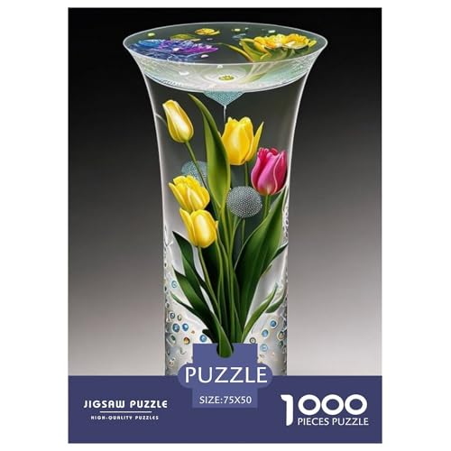 1000-teiliges Kunst-Blumen-Puzzle für Erwachsene, Puzzle, Lernspiel, Herausforderungsspielzeug, 1000 Stück (75 x 50 cm) von LMYmoney