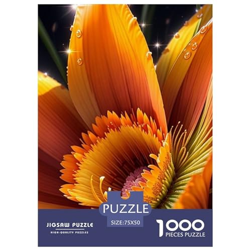 1000-teiliges Kunst-Blumen-Puzzle für Erwachsene, Puzzle für Erwachsene, Alter 14+, 1000 Teile (75 x 50 cm) von LMYmoney