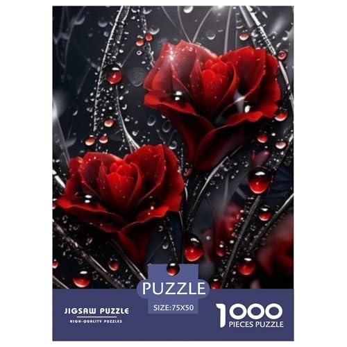 1000-teiliges Kunst-Blumen-Puzzle für Erwachsene Teenager, Holzpuzzle, nachhaltiges Puzzle für Erwachsene | Spiele 1000 Teile (75 x 50 cm) von LMYmoney