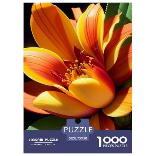 1000-teiliges Kunst-Blumen-Puzzle für Erwachsene und Teenager, 1000 Teile (75 x 50 cm) von LMYmoney