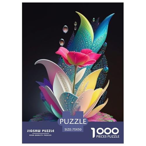 1000-teiliges Kunst-Blumen-Puzzle für Erwachsene und Teenager, Lernspiele für zu Hause, DIY-Spielzeug, 1000 Stück (75 x 50 cm) von LMYmoney