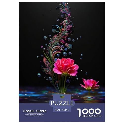 1000-teiliges Kunst-Blumen-Puzzle für Erwachsene und Teenager, Lernspielzeug aus Holz, 1000 Teile (75 x 50 cm) von LMYmoney