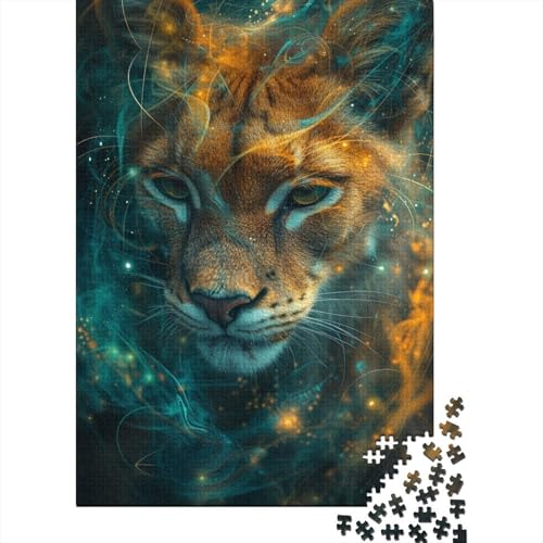 1000-teiliges Kunst-Tier-Luchs-Puzzle für Erwachsene und Teenager, Holzpuzzle für Kinder, Heimdekoration, Puzzle-Spielzeug, 1000 Teile (75 x 50 cm) von LMYmoney