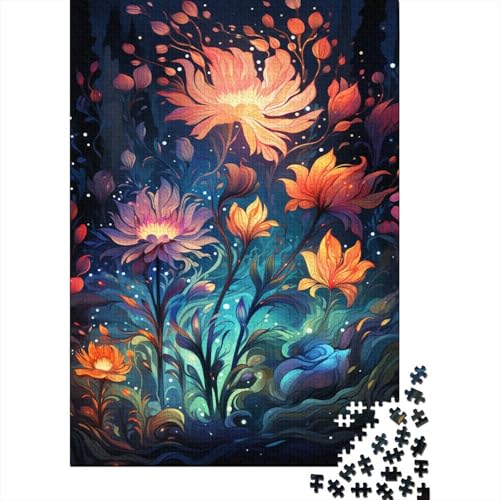 1000-teiliges Puzzle „Blühende Bunte Wildblumen“ für Kinder, Holzpuzzle für Kinder und Jugendliche, Lernpuzzle 1000 Teile (75 x 50 cm) von LMYmoney