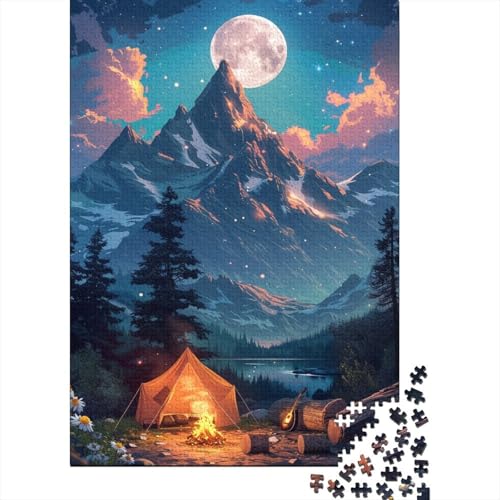 1000-teiliges Puzzle „Camping in der Wildnis, großes Puzzle, Spielzeug, Geschenk, pädagogisches, intellektuelles, entspannendes Familienspiel, 1000 Teile (75 x 50 cm) von LMYmoney