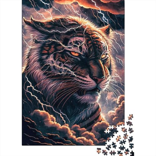 1000-teiliges Puzzle „Cosmic Fantasy Tiger“ für Kinder, Holzpuzzle, Puzzle für Kinder, für Familienspaß und Spieleabend, 1000 Teile (75 x 50 cm) von LMYmoney