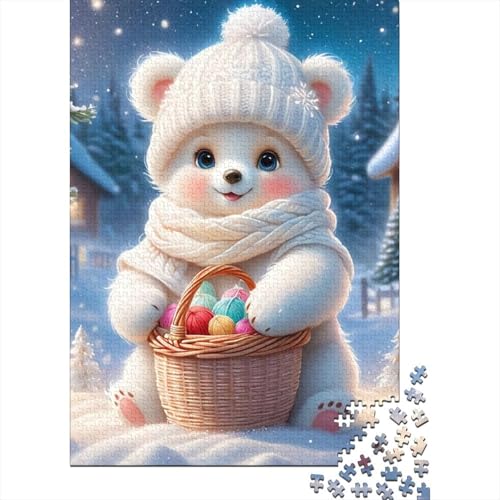 1000-teiliges Puzzle „Frohe Weihnachten“, Puzzle für Kinder, Holzbrett-Puzzle, Lernspiel, Herausforderungsspielzeug, 1000 Teile (75 x 50 cm) von LMYmoney