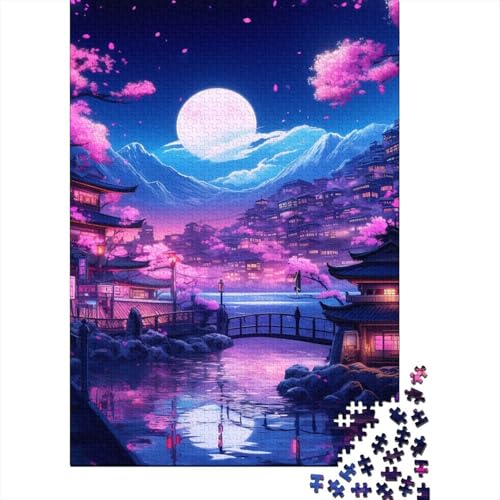 1000-teiliges Puzzle „Japanische Tempel“, Puzzle für Kinder, Brettpuzzle, anspruchsvolles Spiel, 1000 Teile (75 x 50 cm) von LMYmoney