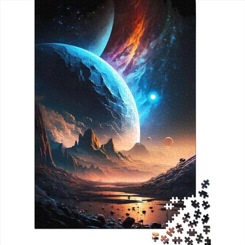 1000-teiliges Puzzle für Kinder, Planet_Berg_Landschaft, Puzzle für Kinder, Puzzle aus Pappe, pädagogisches Spielzeug zum Stressabbau, Puzzle 1000 Teile (75 x 50 cm) von LMYmoney