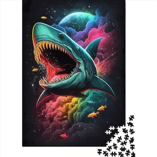 1000-teiliges Puzzle für Kinder, Shark854 Puzzles für Kinder, Puzzle aus Pappe, pädagogisches Spielzeug zum Stressabbau, Puzzle 1000 Teile (75 x 50 cm) von LMYmoney