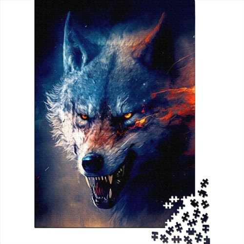 1000-teiliges Puzzle für Kinder, Wolf, Puzzles für Kinder, Puzzle aus Pappe, pädagogisches Spielzeug zum Stressabbau, Puzzle 1000 Teile (75 x 50 cm) von LMYmoney