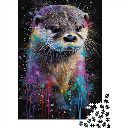 1000-teiliges Puzzle mit Baby-Otter, für Erwachsene und Teenager, Holzpuzzle für Kinder, Heimdekoration, Puzzlespielzeug, 1000 Stück (75 x 50 cm) von LMYmoney