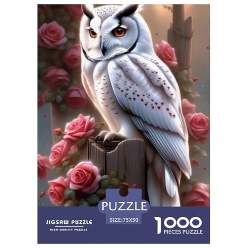 1000-teiliges Puzzle mit Tierkunst-Eule für Erwachsene, schwieriges Puzzle für Erwachsene, Spaß für die ganze Familie, Puzzle 1000 Teile (75 x 50 cm) von LMYmoney