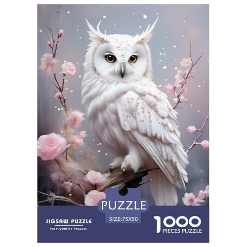 1000-teiliges Puzzle mit Tierkunst-Eule für Erwachsene und Teenager, Holzpuzzle für Familienspaß und Spieleabend, 1000 Teile (75 x 50 cm) von LMYmoney