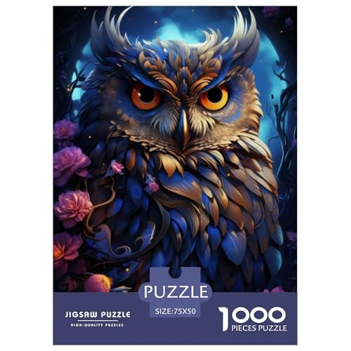 1000-teiliges Puzzle mit Tierkunst-Eule für Erwachsene und Teenager, Lernspiele für zu Hause, DIY-Spielzeug, 1000 Stück (75 x 50 cm) von LMYmoney