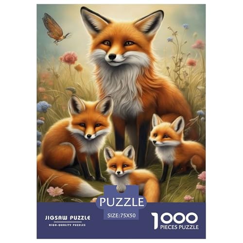 1000-teiliges Puzzle mit Tierkunst-Fuchs, für Erwachsene, Puzzles, Lernspielzeug, 1000 Stück (75 x 50 cm) von LMYmoney