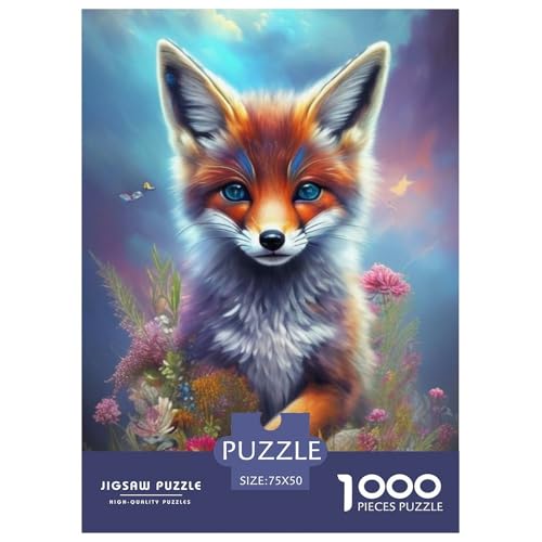 1000-teiliges Puzzle mit Tierkunst-Fuchs, für Erwachsene, Puzzles, Lernspielzeug, 1000 Stück (75 x 50 cm) von LMYmoney