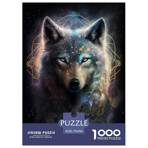 1000-teiliges Puzzle mit Tierkunst-Wolf, für Erwachsene, Puzzles, Lernspielzeug, 1000 Stück (75 x 50 cm) von LMYmoney